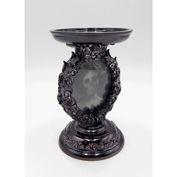 Bath And Body Works Halloween Candle Holder Lenticular Skulls Black Spooky 2023 - Picture 4 of 12
